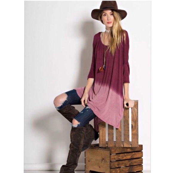 Oversized Dip Dyed Tunic - Picture 2 of 3